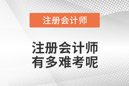 注冊會計(jì)師有多難考呢