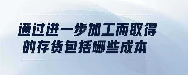 通過(guò)進(jìn)一步加工而取得的存貨包括哪些成本