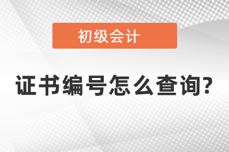 2020年初級(jí)會(huì)計(jì)證書的編號(hào)怎么查詢?