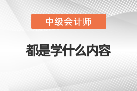 中級會計都是學什么內(nèi)容
