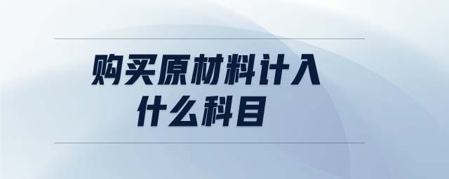 購(gòu)買原材料計(jì)入什么科目