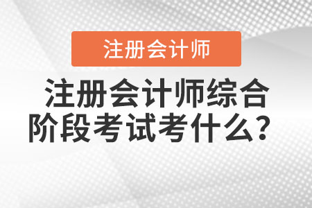 注冊會計師綜合階段考試考什么？