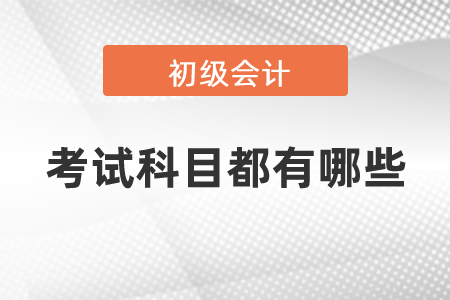 吉林省通化2021年初級會計職稱考試科目都有哪些
