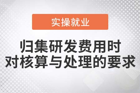 企業(yè)在歸集研發(fā)費(fèi)用時(shí)，對(duì)會(huì)計(jì)核算與處理有哪些要求？