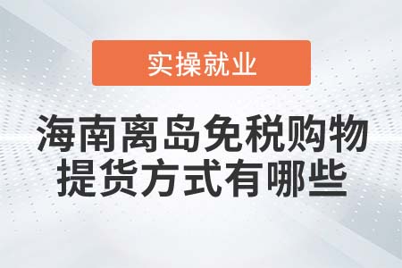 海南離島旅客免稅購物提貨方式有哪些？