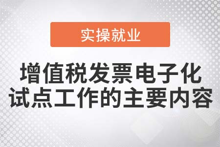 增值稅發(fā)票電子化試點(diǎn)工作的主要內(nèi)容是什么？