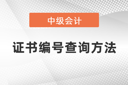 2020年中級(jí)會(huì)計(jì)證書編號(hào)查詢方法