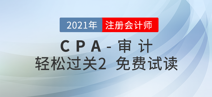 2021年注冊(cè)會(huì)計(jì)師審計(jì)《輕松過關(guān)2》電子版免費(fèi)試讀！