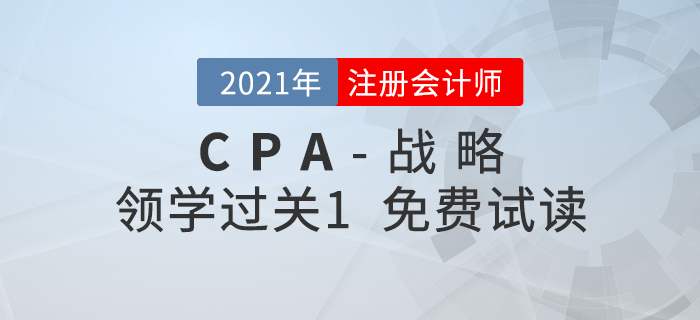 2021年注冊會計師戰(zhàn)略《領學過關1》電子版免費試讀！