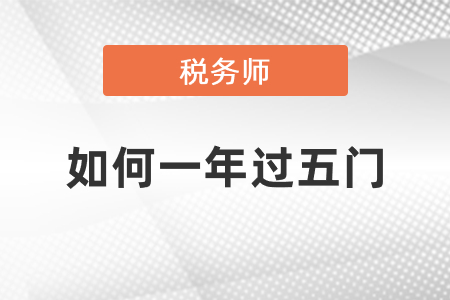 稅務(wù)師如何一年過(guò)五門