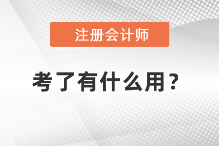 注冊會計(jì)師考了有什么用？