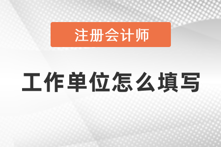 2021cpa報(bào)名工作單位該怎么填寫(xiě)？