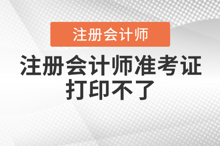 注冊會計(jì)師準(zhǔn)考證打印不了