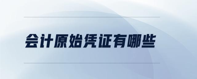 會(huì)計(jì)原始憑證有哪些