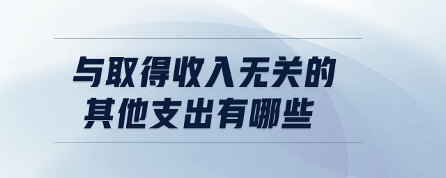 與取得收入無關(guān)的其他支出有哪些