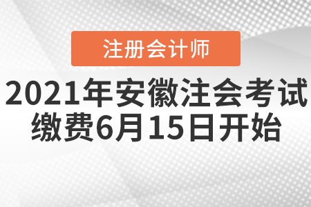 2021年安徽省馬鞍山注冊(cè)會(huì)計(jì)師考試?yán)U費(fèi)6月15日開(kāi)始