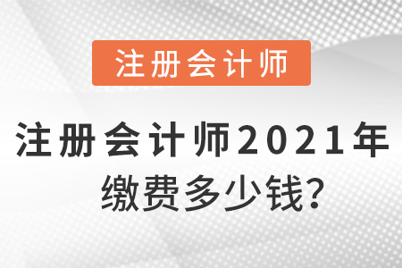 注冊會計師2021年繳費多少錢？
