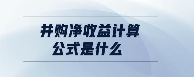 并購(gòu)凈收益計(jì)算公式是什么