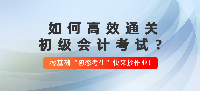 如何高效通關初級會計考試？零基礎“初戀考生”快來抄作業(yè)！