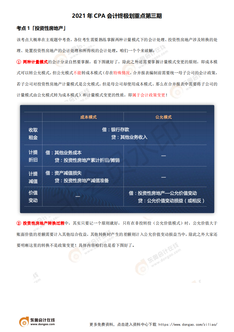 2021年CPA會計(jì)考前劃重點(diǎn)第三期
