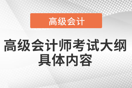 高級會計(jì)師考試大綱具體內(nèi)容