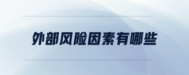 外部風(fēng)險因素有哪些