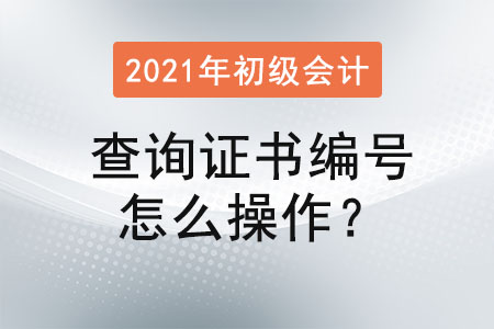 初級會計證書查詢證書編號怎么操作？