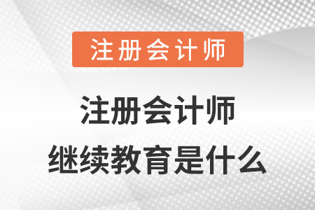 注冊會計(jì)師繼續(xù)教育是什么
