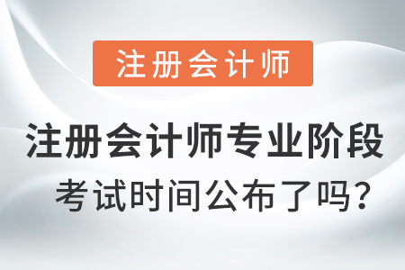 注冊(cè)會(huì)計(jì)師專業(yè)階段考試時(shí)間公布了嗎？