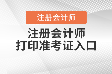 注冊會計師打印準考證入口