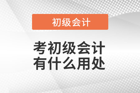 考初級會(huì)計(jì)有什么用處