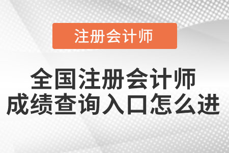 全國注冊會計師成績查詢入口怎么進