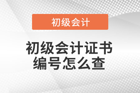 初級(jí)會(huì)計(jì)證書(shū)編號(hào)怎么查