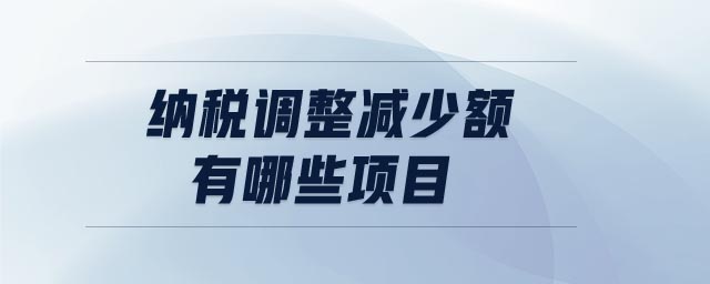 納稅調(diào)整減少額有哪些項目
