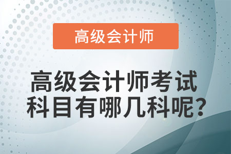 高級會計師考試科目都有哪些？