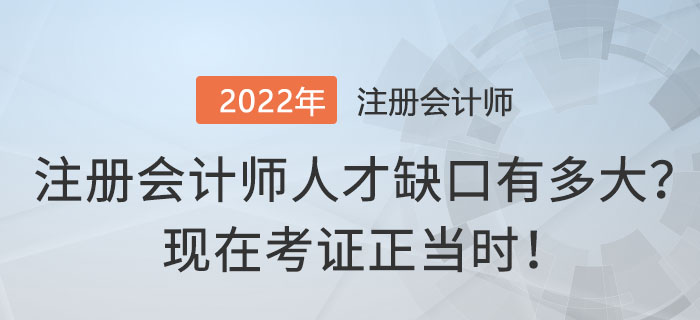注冊會計師人才缺口有多大？現(xiàn)在考證正當時！