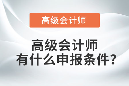 高級(jí)會(huì)計(jì)師有什么申報(bào)條件？
