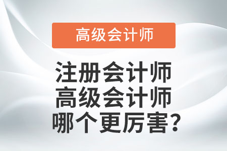 注冊會計師和高級會計師哪個更厲害？