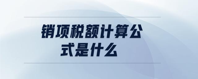 銷(xiāo)項(xiàng)稅額計(jì)算公式是什么