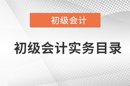 初級會計實務(wù)目錄哪里有？