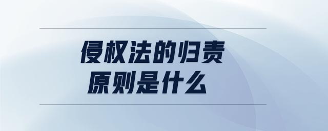侵權(quán)法的歸責原則是什么