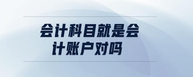 會(huì)計(jì)科目就是會(huì)計(jì)賬戶對(duì)嗎