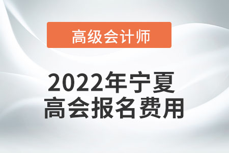 2022年寧夏自治區(qū)高級會(huì)計(jì)考試報(bào)名費(fèi)用公布
