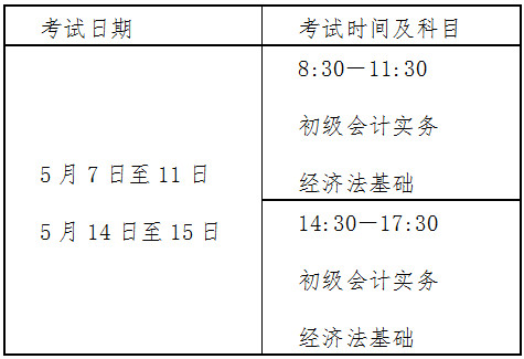 2022年北京初級會計(jì)考試時(shí)間安排