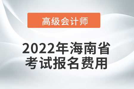 2022年海南省高級(jí)會(huì)計(jì)師考試報(bào)名費(fèi)用公布