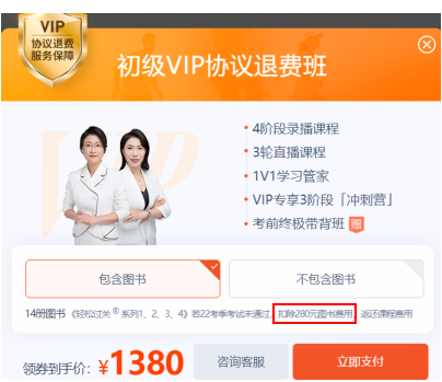 初級VIP協(xié)議退費班
