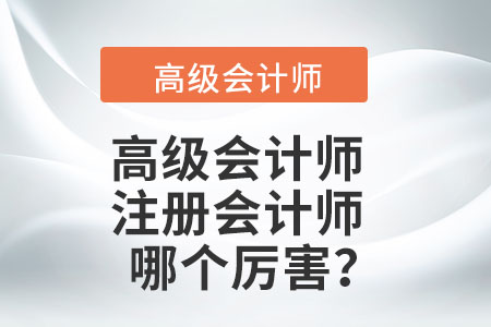 高級會計師和注冊會計師哪個厲害？