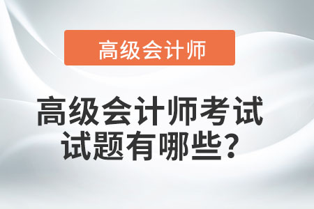 高級會計師考試試題有哪些？