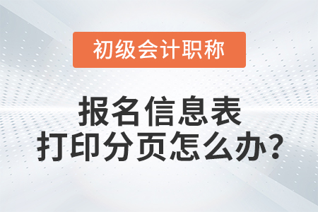 2022年初級(jí)會(huì)計(jì)報(bào)名信息表打印是1頁(yè)還是2頁(yè)？