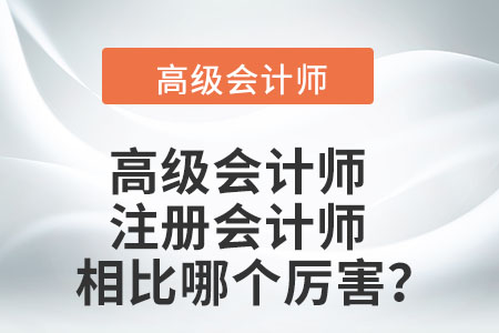 高級會計師與注冊會計師相比哪個厲害？